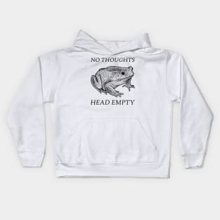 No Thoughts Head Empty Frog Kids Hoodie